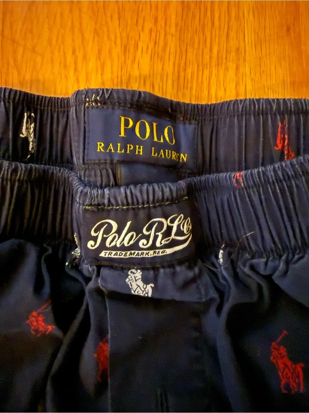 Polo by Ralph Lauren Navy Boxer Shorts with Red & White Pony Motif